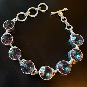 Mystic topaz bracelet. Sterling silver.